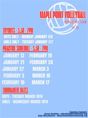 MP Volleyball Schedule